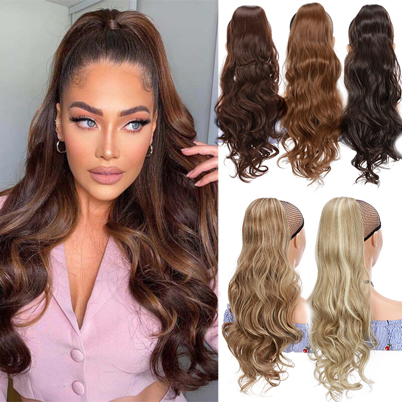 Big Curly 200g Extra Thick Synthetic Drawstring Ponytail Clip in Hair Extesnions