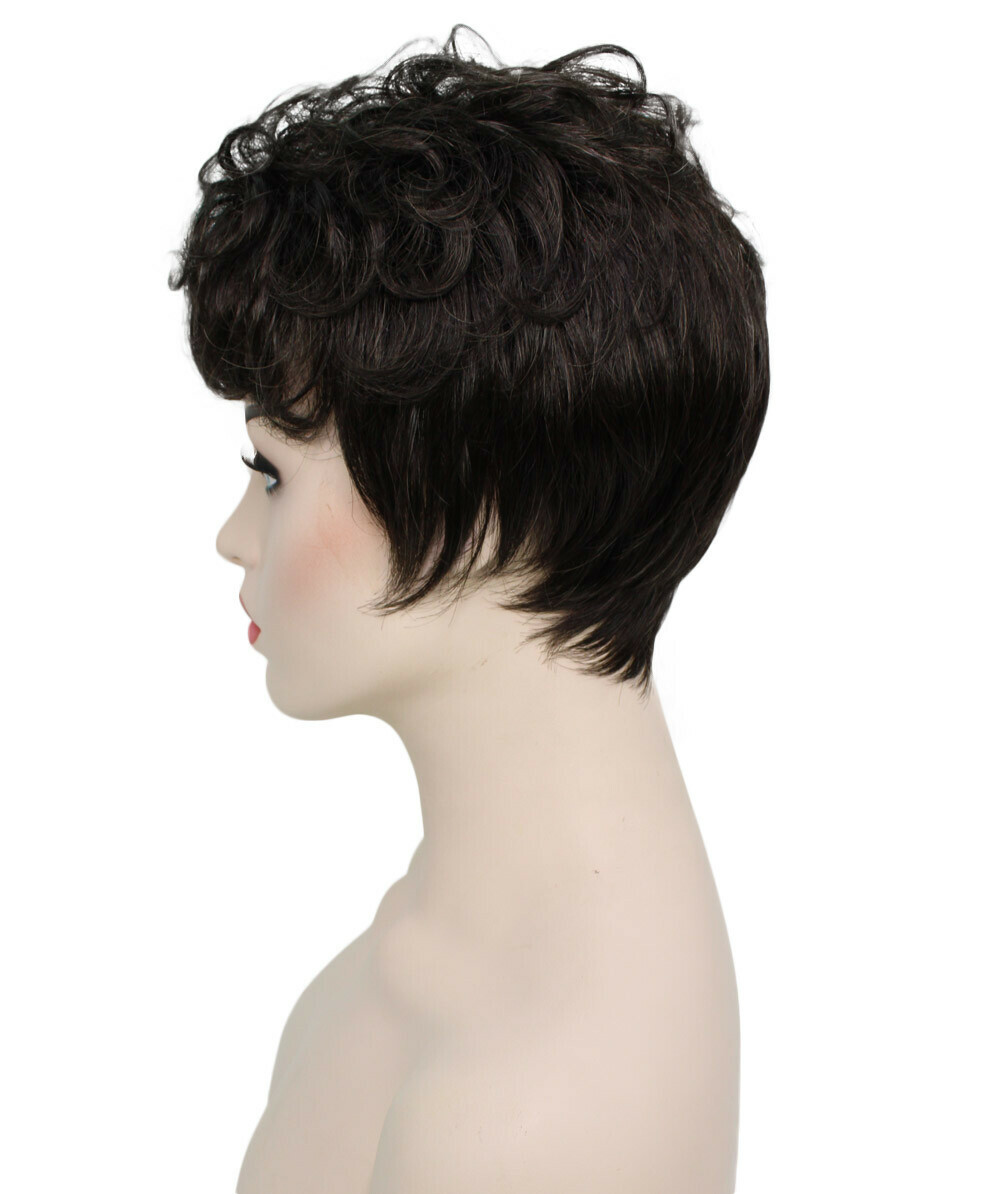 Veronica – Curly Kanekalon Synthetic Fiber Full Wig, 2-4.5 in, Off Black