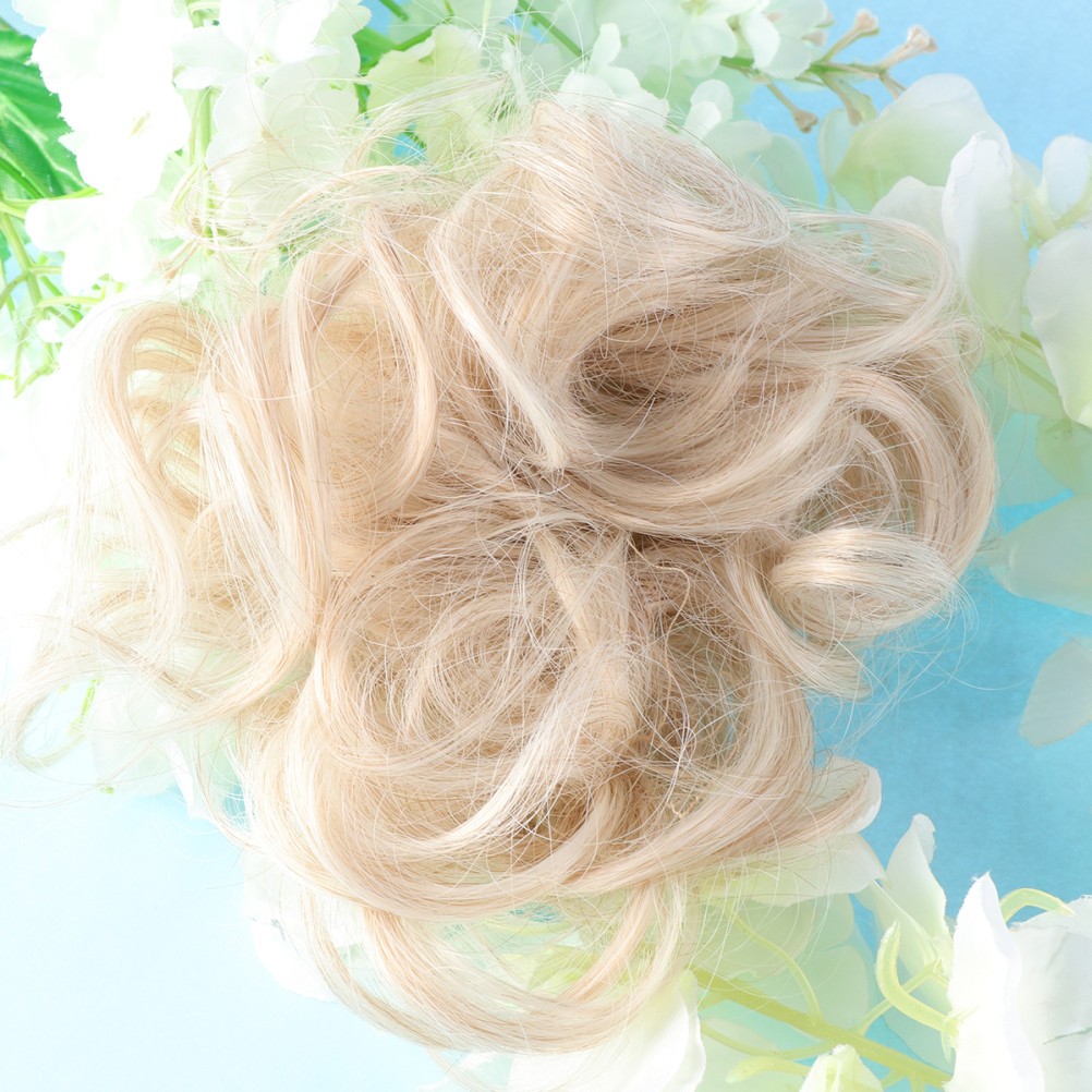 Hair Extension Bun in Golden Color Easy to Wear for Party and Gathering