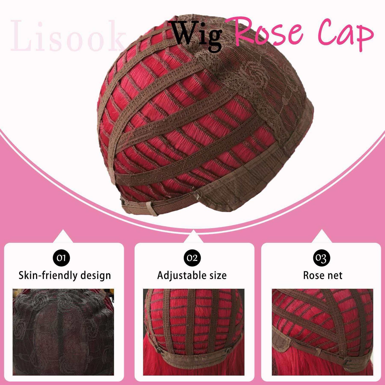 Rose Red Wavy 30in Long Wig for Women Heat Resistant Synthetic Cosplay Party