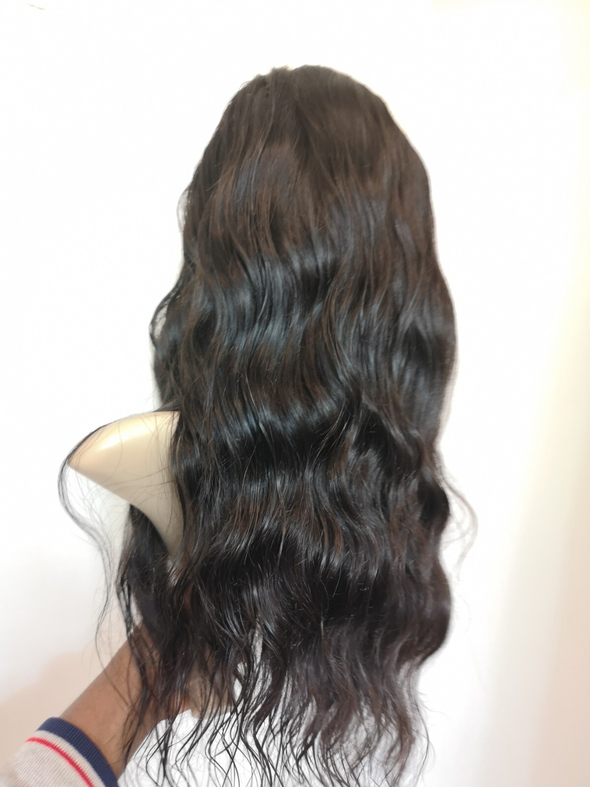 Custom High Quality Sexy 22”Human Hair 4×4 Swiss Front Lace Wig 1B