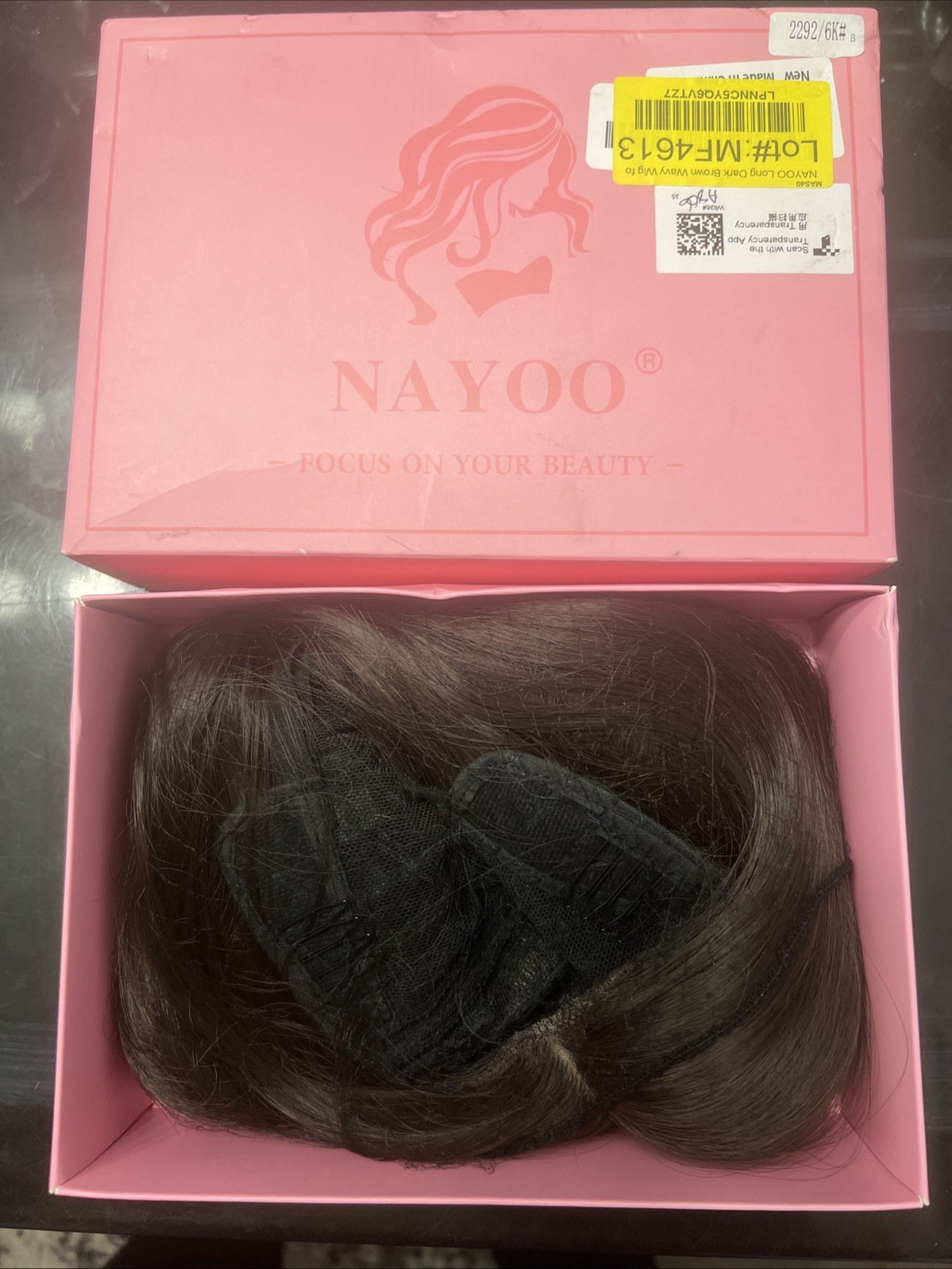 NAYOO Long Dark Brown Wavy Wig for Women 26 Inch Middle Part