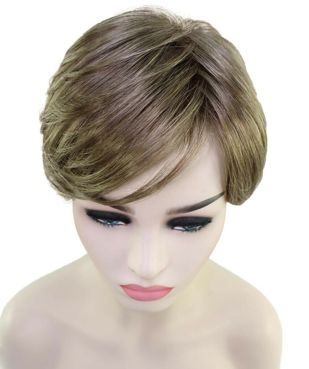Sophia – Straight Kanekalon Synthetic Fiber Full Wig, 1.5-6 in, Ash Light Brown