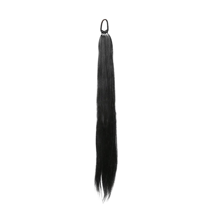 Long Straight Ponytail Extension For Women Elastic Band Synthetic Hairpiece