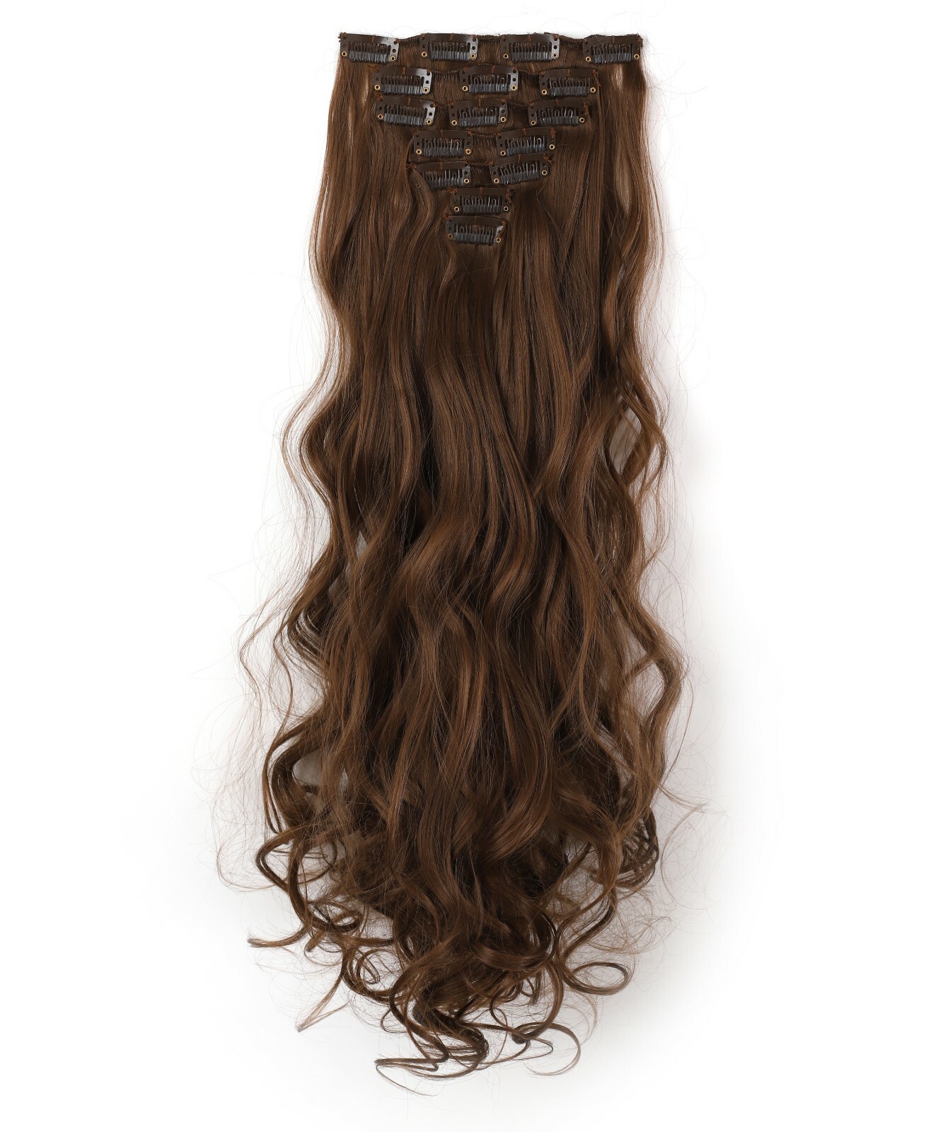 Onedor 20″ Curly Full Head Clip in Synthetic Hair Extensions 7pcs 140g