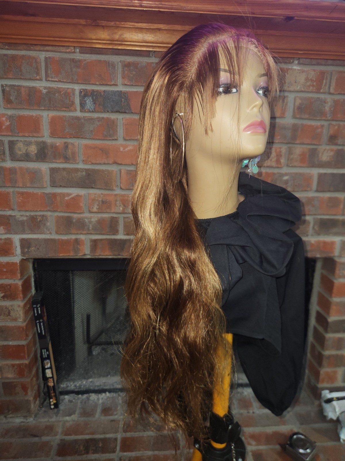 Pre-everything Human BLEND Hair Lace Front Wig 30 in Wavy Free-Part Brown