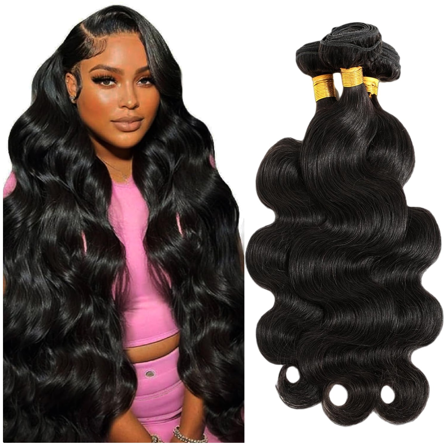 High Density Remy Human Hair Extensions 3 Bundle Pack