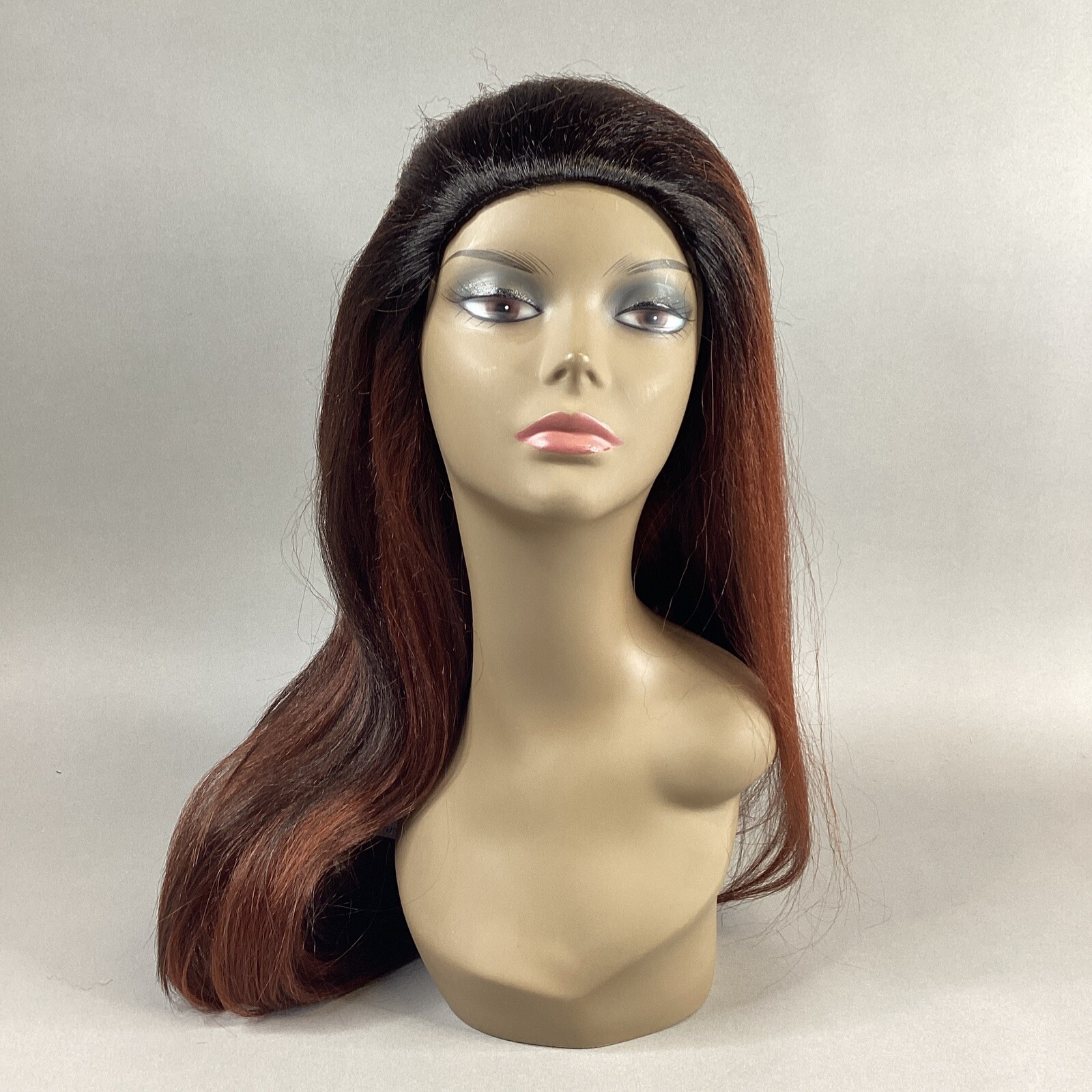 Serenity Long Straight #DR2/Ginger Brown Darkest Brown Synthetic Quick Weave Wig