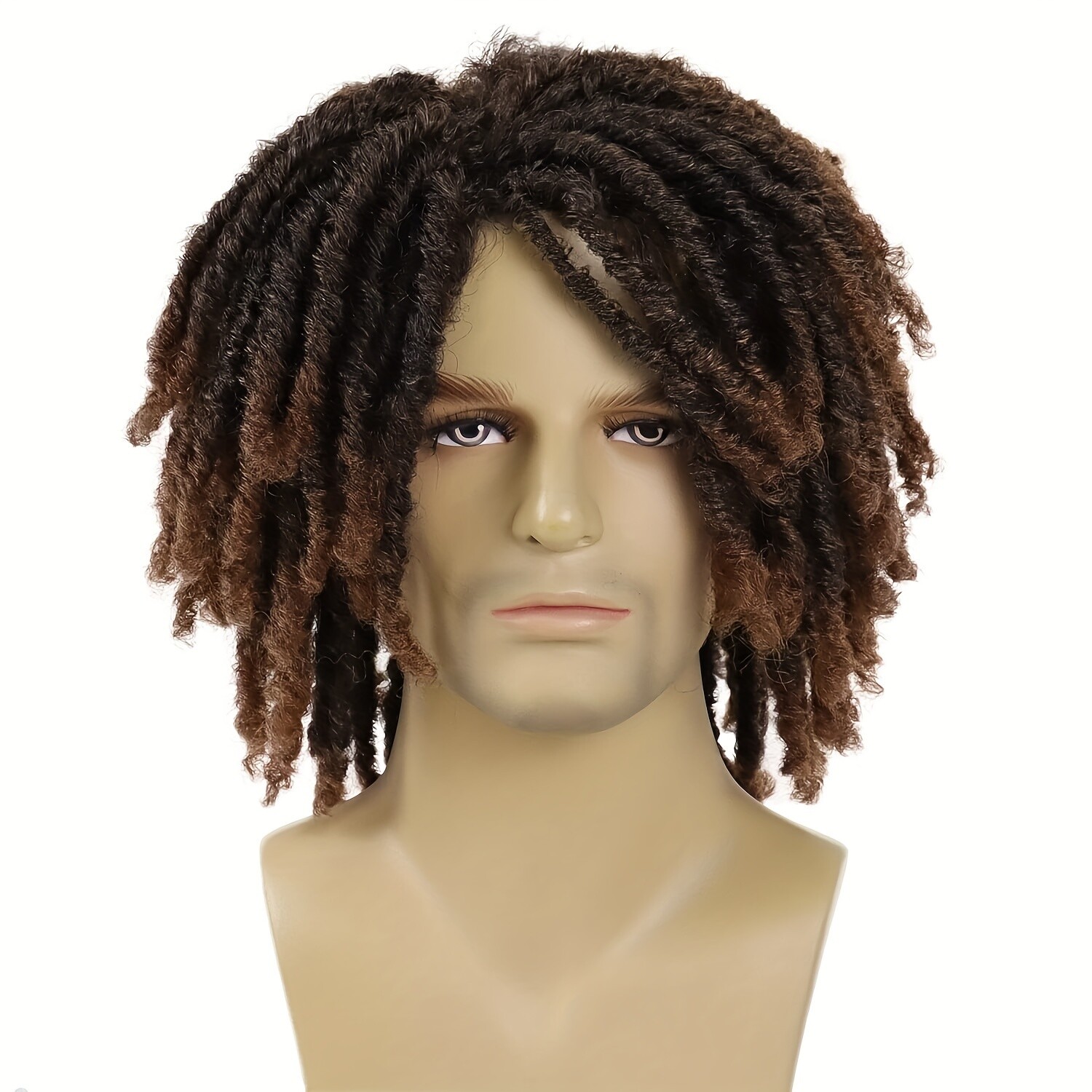 6Inch Short Braided Wig For Man Black Crochet Twist Hair Synthetic Wig Braids