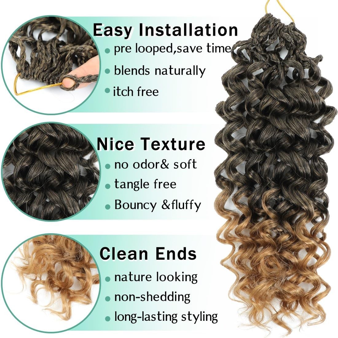 Agstgla Gogo Curl Crochet Hair Pre Looped 8 Packs Pre Twisted Curly Crochet