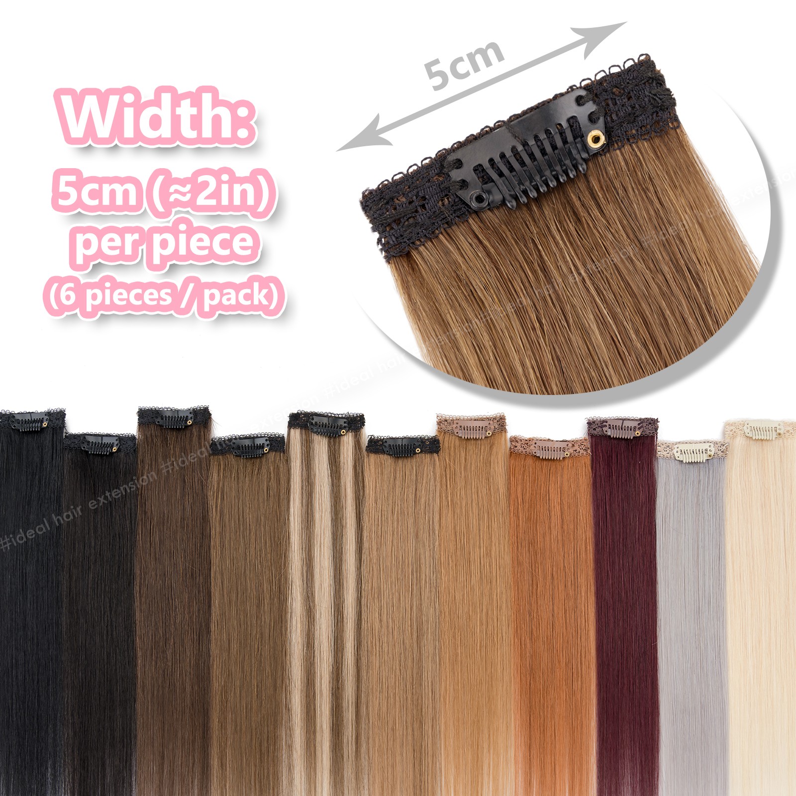 Peekaboo Highlight 100% Human Hair Extensions Clip In Remy Real Hair 6pieces USA