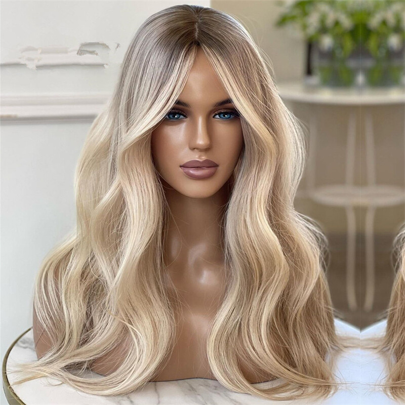 Blonde Wig Wavy Lace Front Wig Glueless Wig Long Human Hair Wigs 13×4
