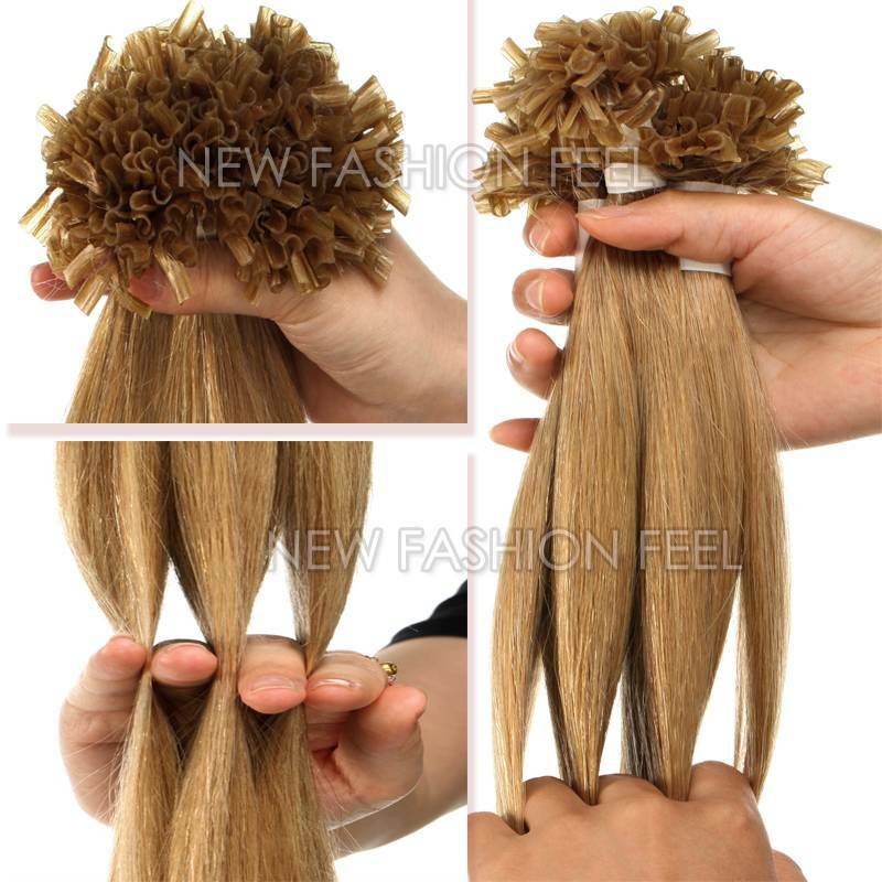 Hot Fusion 0.5g 1g Pre Bonded Nail U Tip Real 100% Human Remy Hair Extensions US