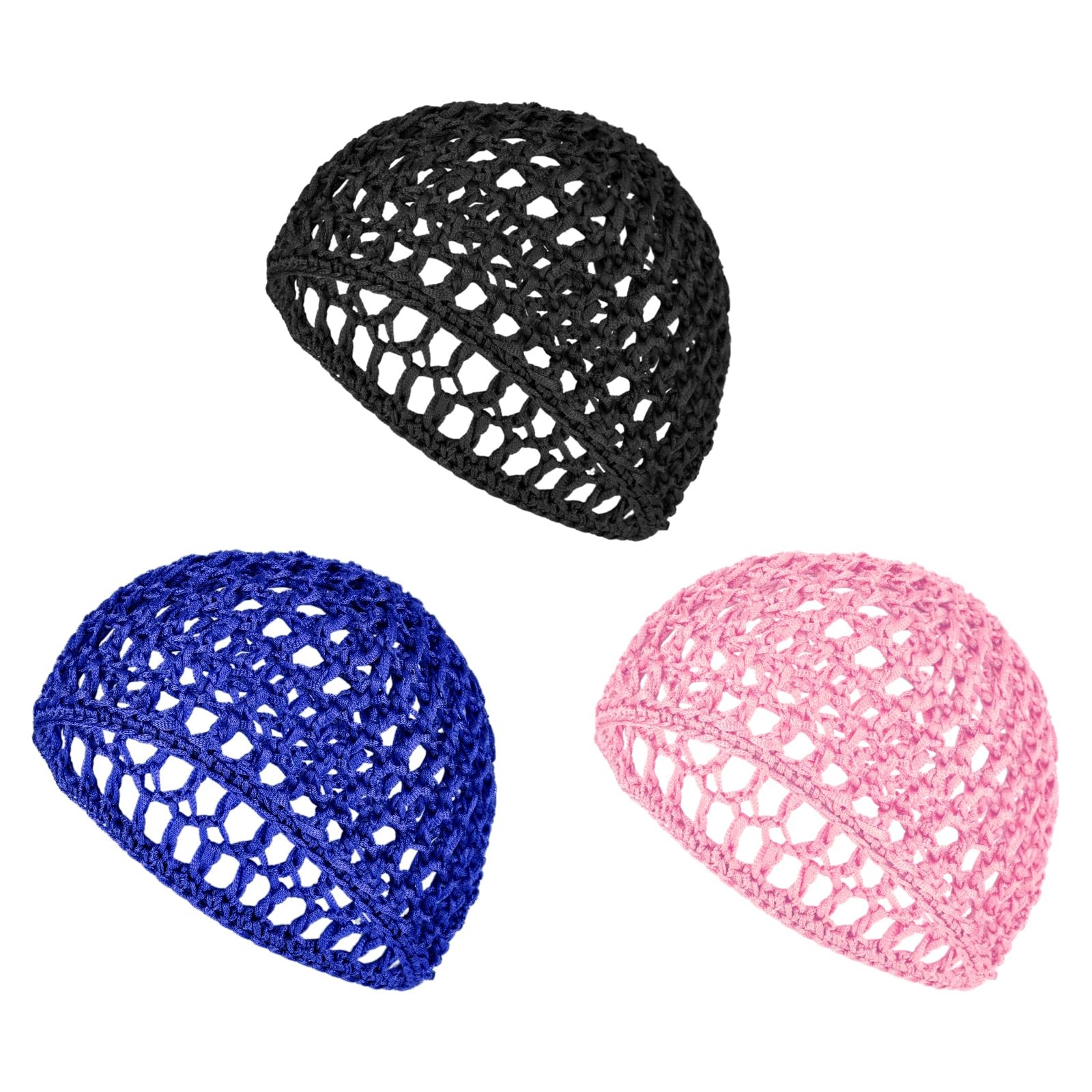 3 Pcs Hair Net Cap for Sleeping Breathable Mesh Wrap Elastic Crochet Snood Ha…