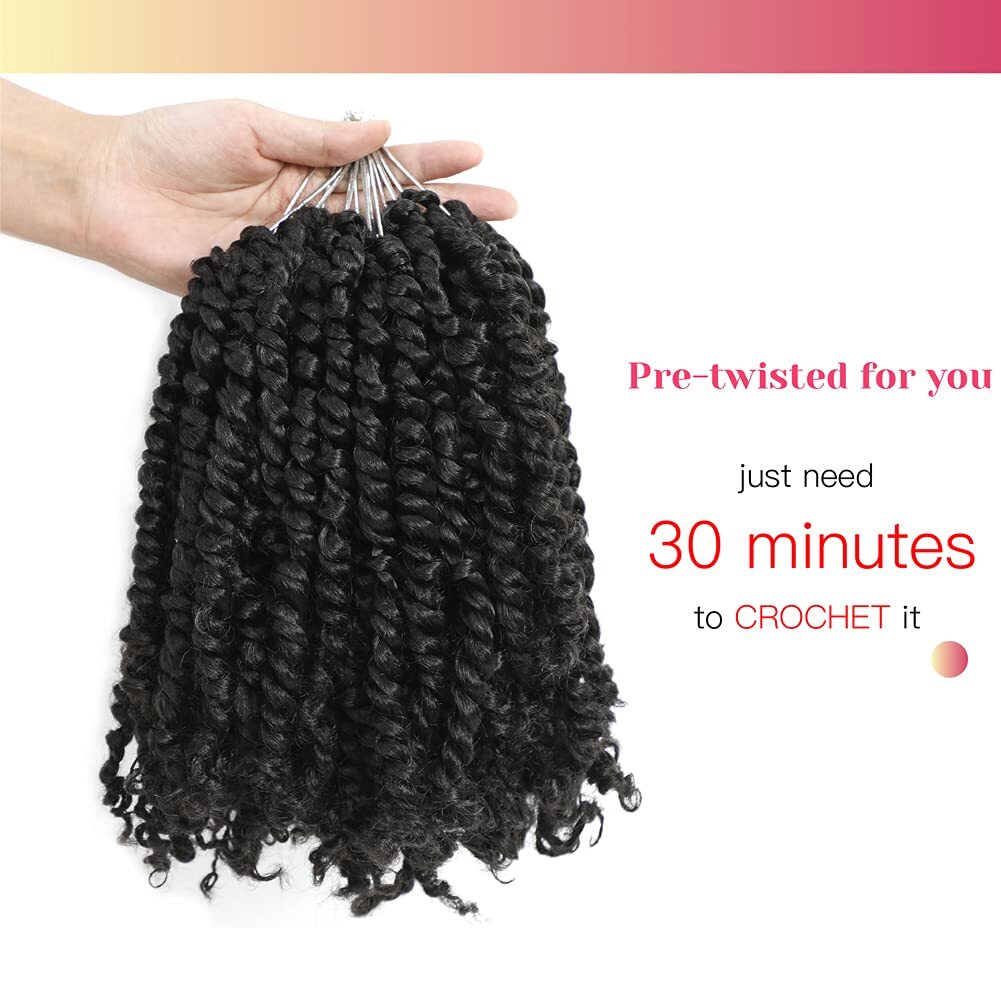 The Crochet Passion Twist Hair Pretwisted 12 Inch Short Pre-looped Passion Tw…