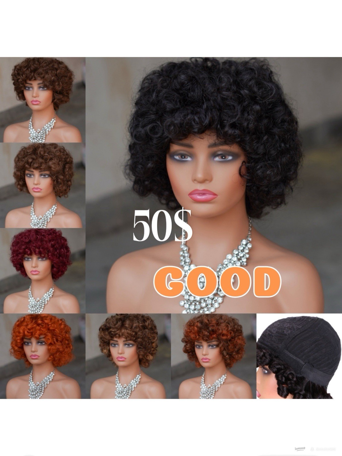 Short Curly Wig for Women Classic Cap natural Multiple Colors
