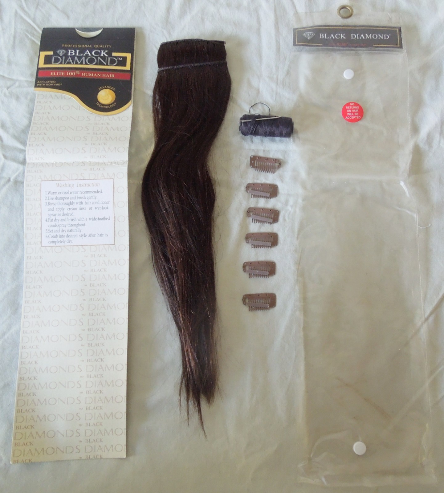 Black Diamond Elite 100 100% Human Hair Extension Brown Black 37″ x 14″