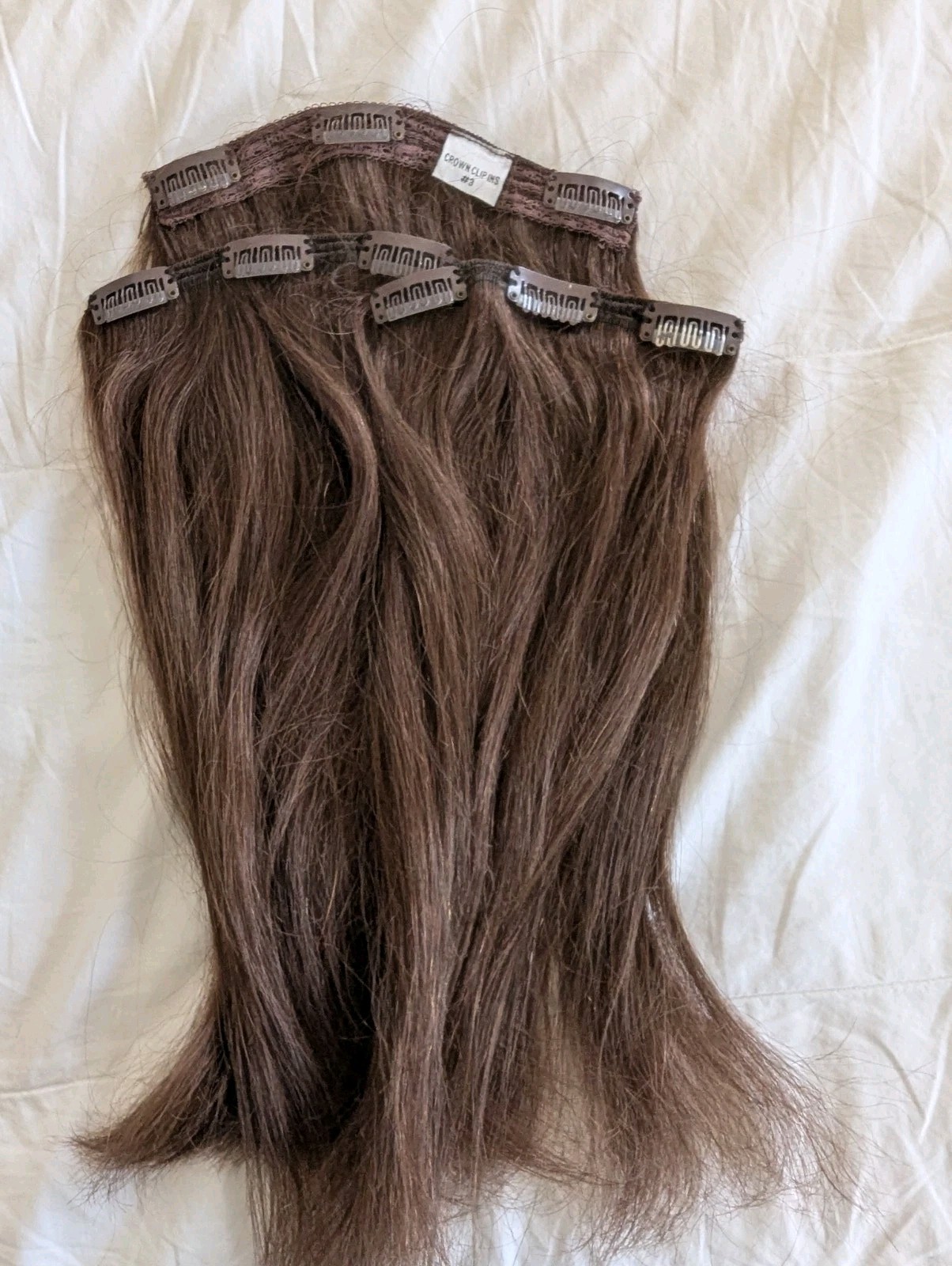 Hidden Crown Clip-In Extensions 14” #3 Medium Brown 3 Pc Remy Pre-owned