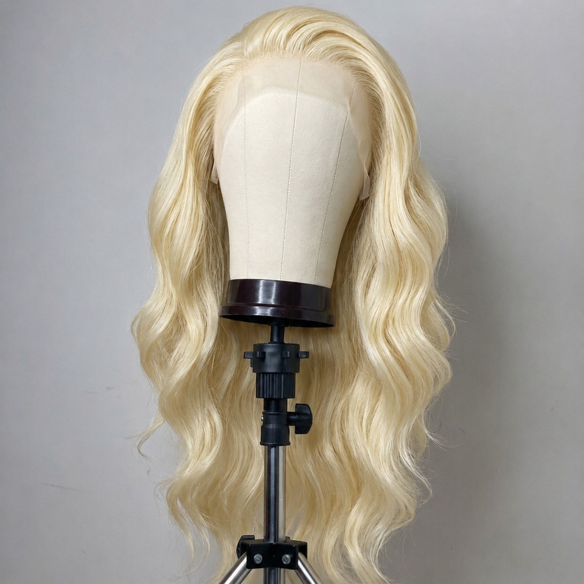 Heat Resistant Synthetic Hair Long Wavy Layered Soft Frontal Lace Wig Blonde
