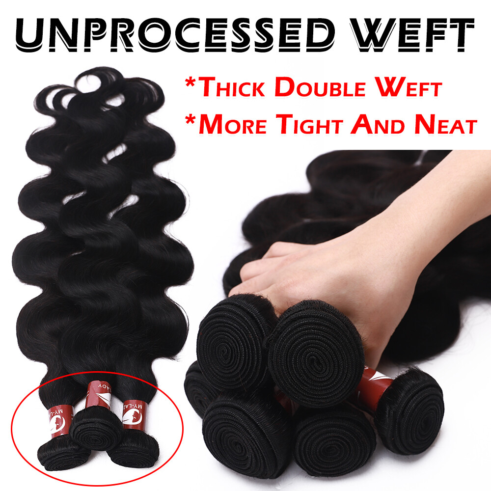 100% Human Hair Bundles Remy Virgin Hair Extensions Straight / Body / Water Wave