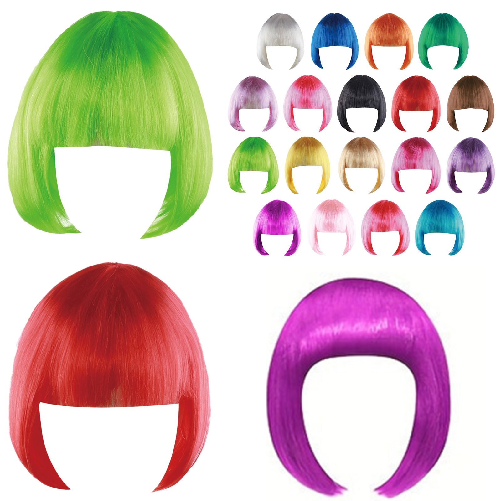1Pcs Bob Wig With Bangs Hair Styling Accessory Short Bob Wig Blunt Bangs Wig