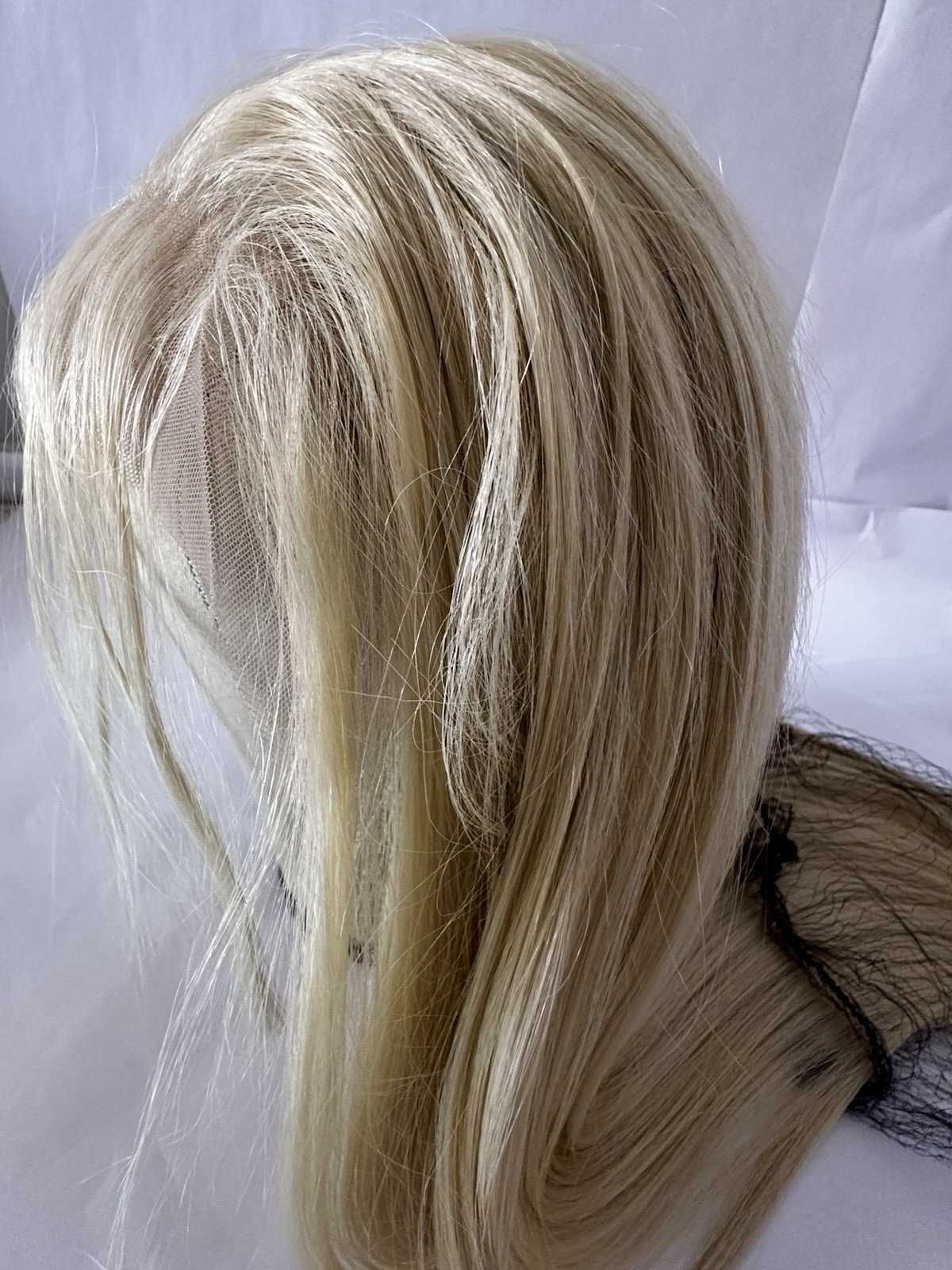 FUHSI Kanekalon Synthetic Lace Front Wig 22” Straight Blonde 613# 250% Density
