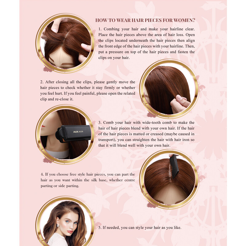 Natural Clip In Human Hair Topper Hairpiece Toupee Wigs Bangs For Thinning Hair