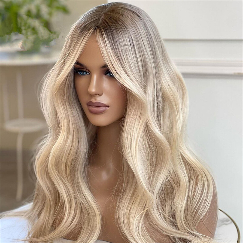 Blonde Wig Wavy Lace Front Wig Glueless Wig Long Human Hair Wigs 13×4