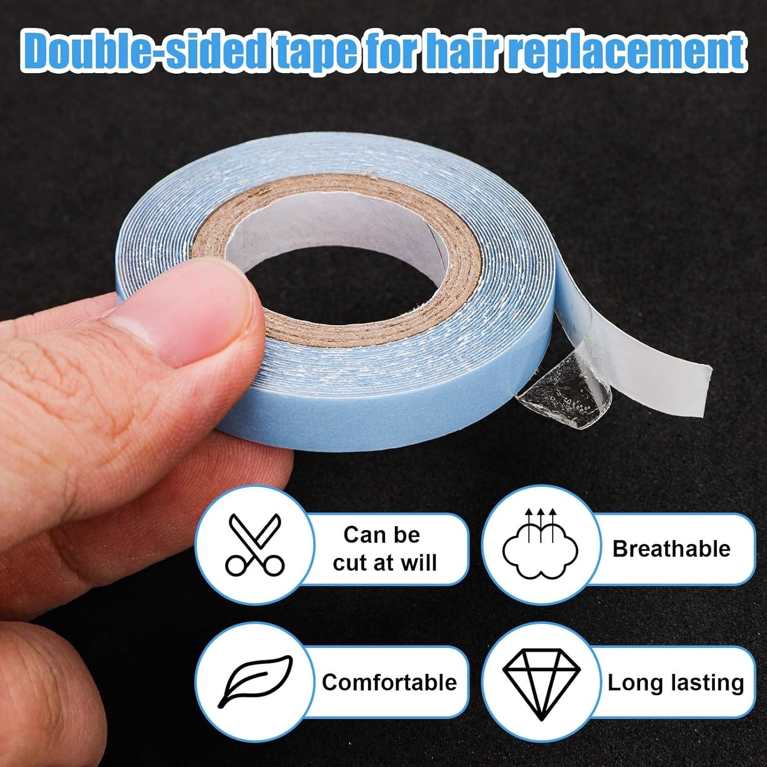 2 Rolls Hair Extension Tape, 9.84 Feet Hair Wig Tape Double Sided Adhesive Tape