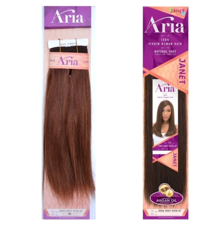 Janet Collection 100% Human Hair for Weaving ARIA YAKY (STRAIGHT) 8 Inch