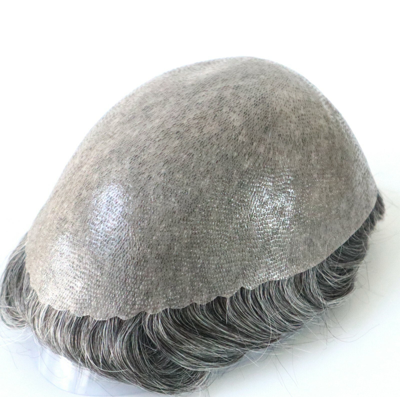 Mens Toupee Hair Replacement System Poly Skin V-looped Human Hairpieces #1B40