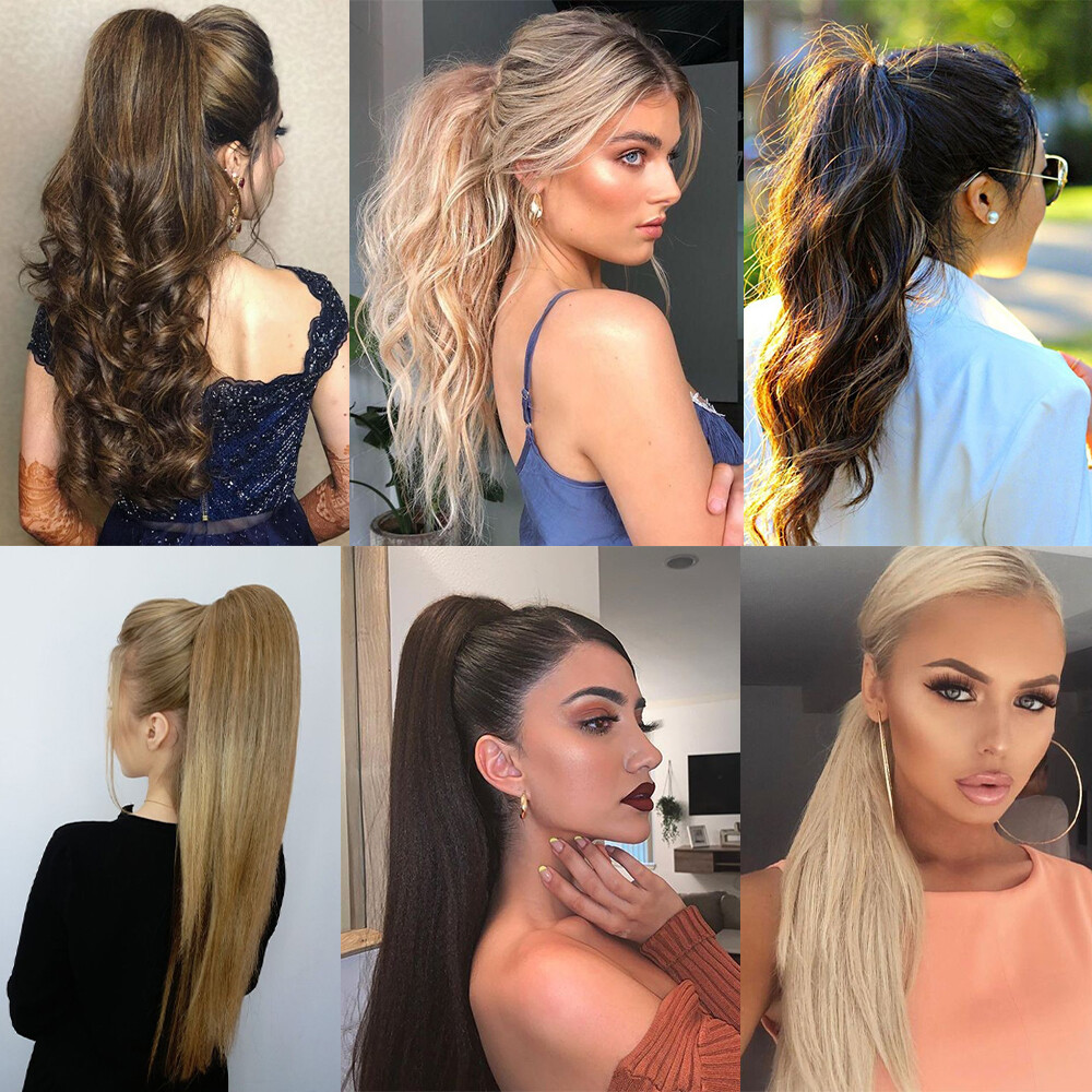 Long Thick Pony Tail Claw Clip in Hair Extensions Ponytail Hairpiece AS human US