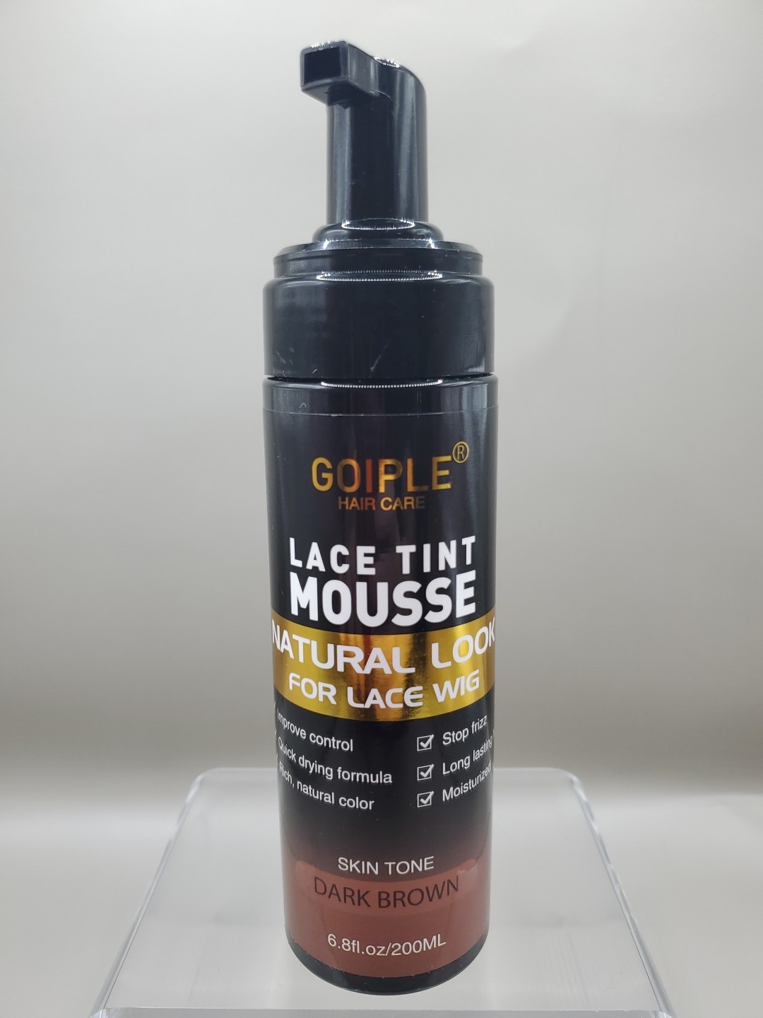 Goiple Hair Care Lace Tint Mousse Natural Look For Lace Wigs Dark Brown 6.8oz