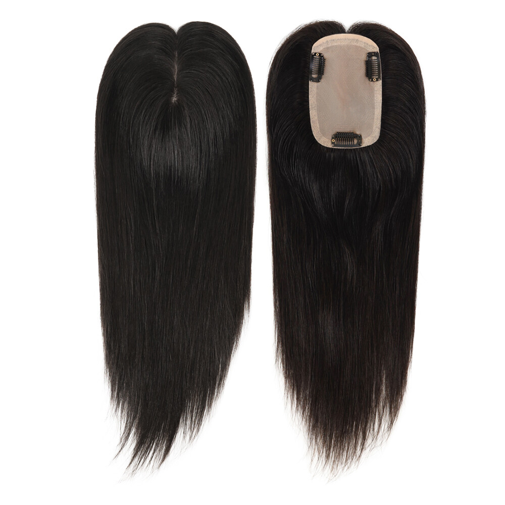 Silk Top Topper Women Human Cuticle Remy Hair Natural Black Hair Top Pieces