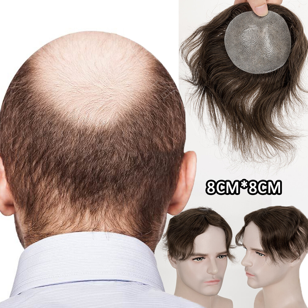 Bald Spot Hair Patch Toupee for Men Full PU Skin Base Cover-up Hair Patche Piece