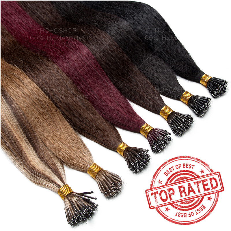 CLEARANCE Nano-Ring Bead Tip 100% Remy Human Hair Links Micro Loop Extensions