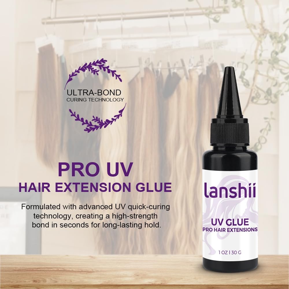 30g Invisible UV Hair Extension Adhesive – Fast Drying Glue for Extensions