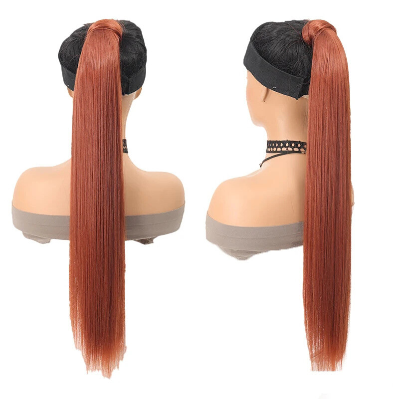 Synthetic Straight Ponytail with Hair Tie Wrap Around Hair Extension for Women