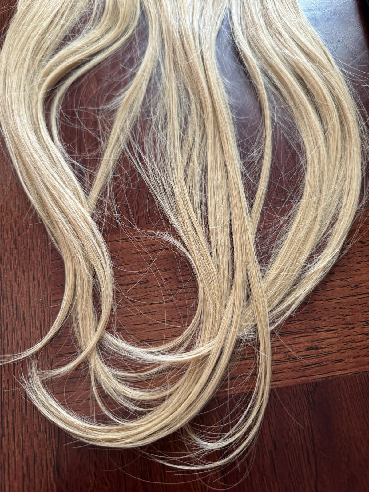 The Hair Shop Human Hair Topper 15” Blonde Highlighted Clip In Hair Piece