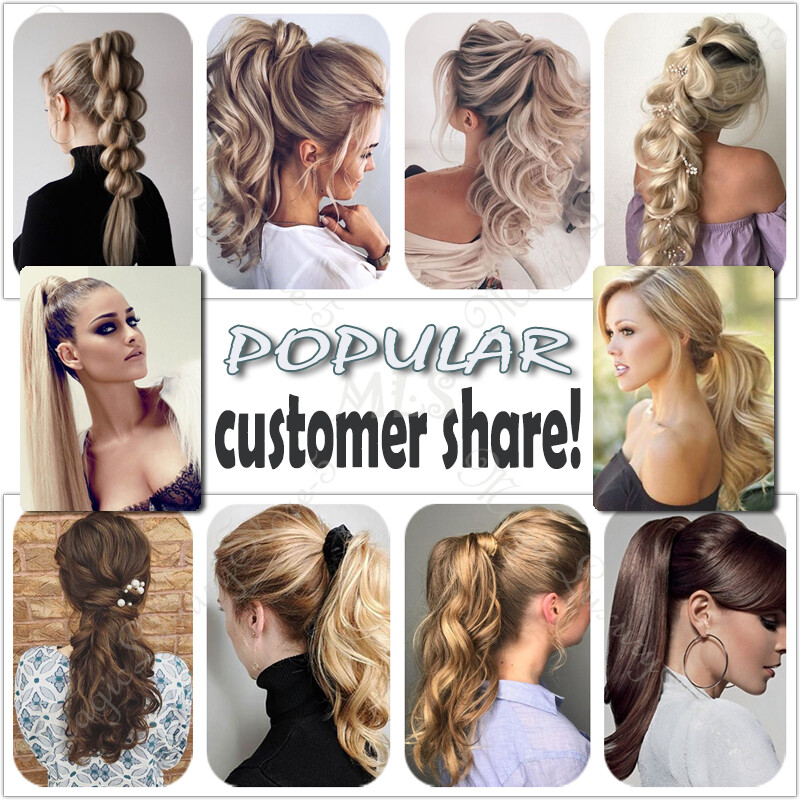 8A Invisible Wrap Around Ponytail Clip In Remy 100% Human Hair Extensions Curly