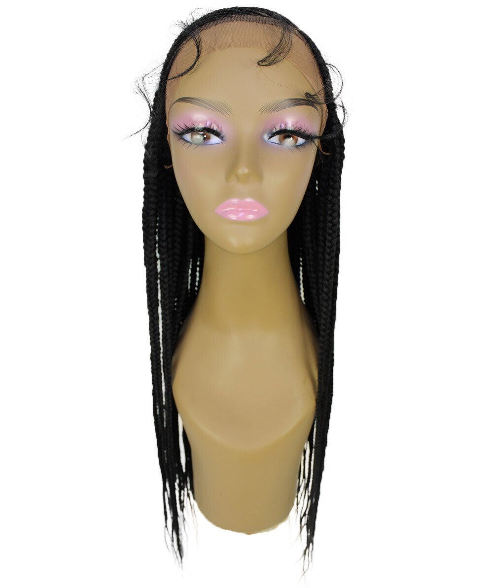 LUXLUXE Aina Straight 29 Inch Long 13X5 Hand-Tied Lace Braided Wig BLT-0133