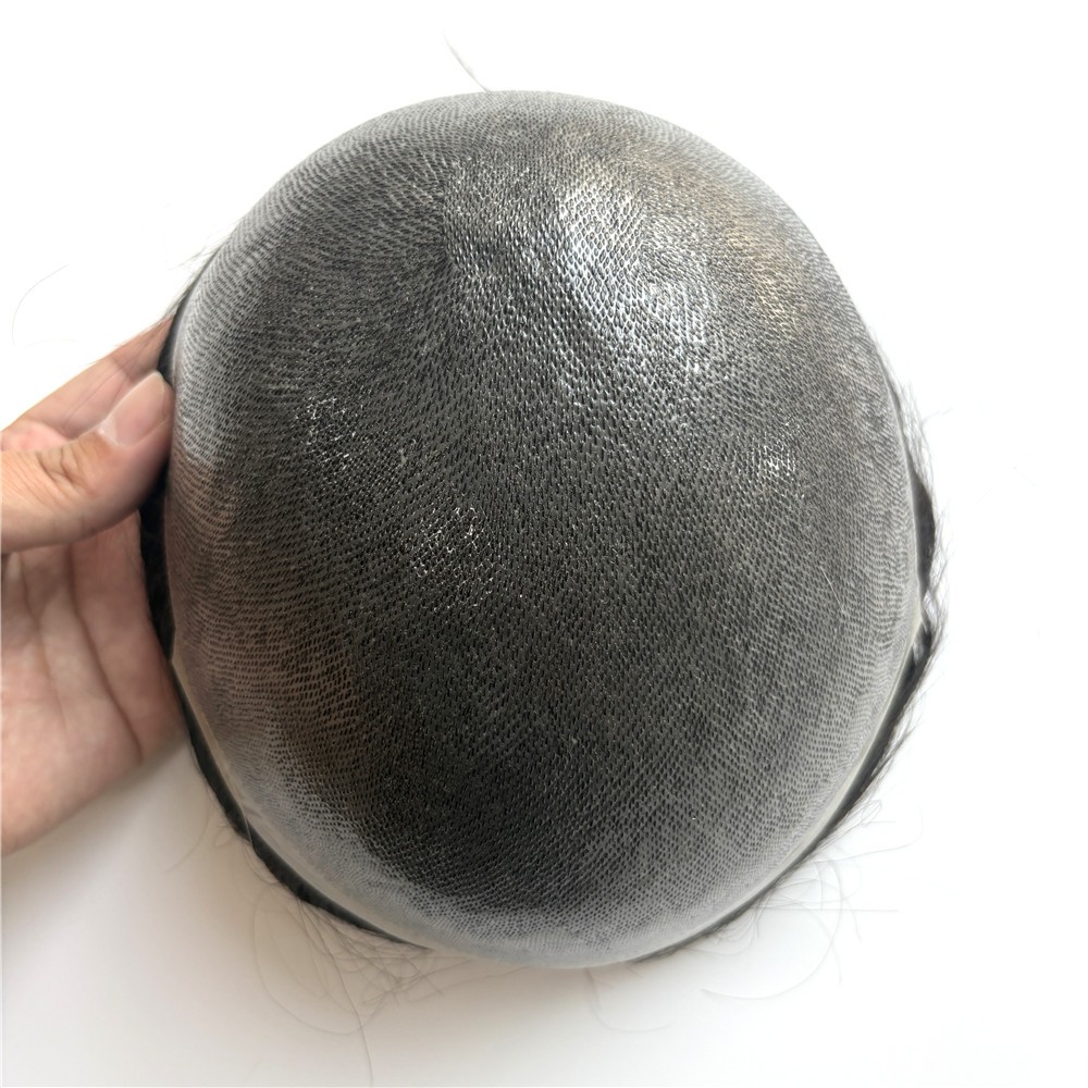 Toupee For Mens Super Thin Skin Human Hair Repelecment System 8-10mil Hairpiece