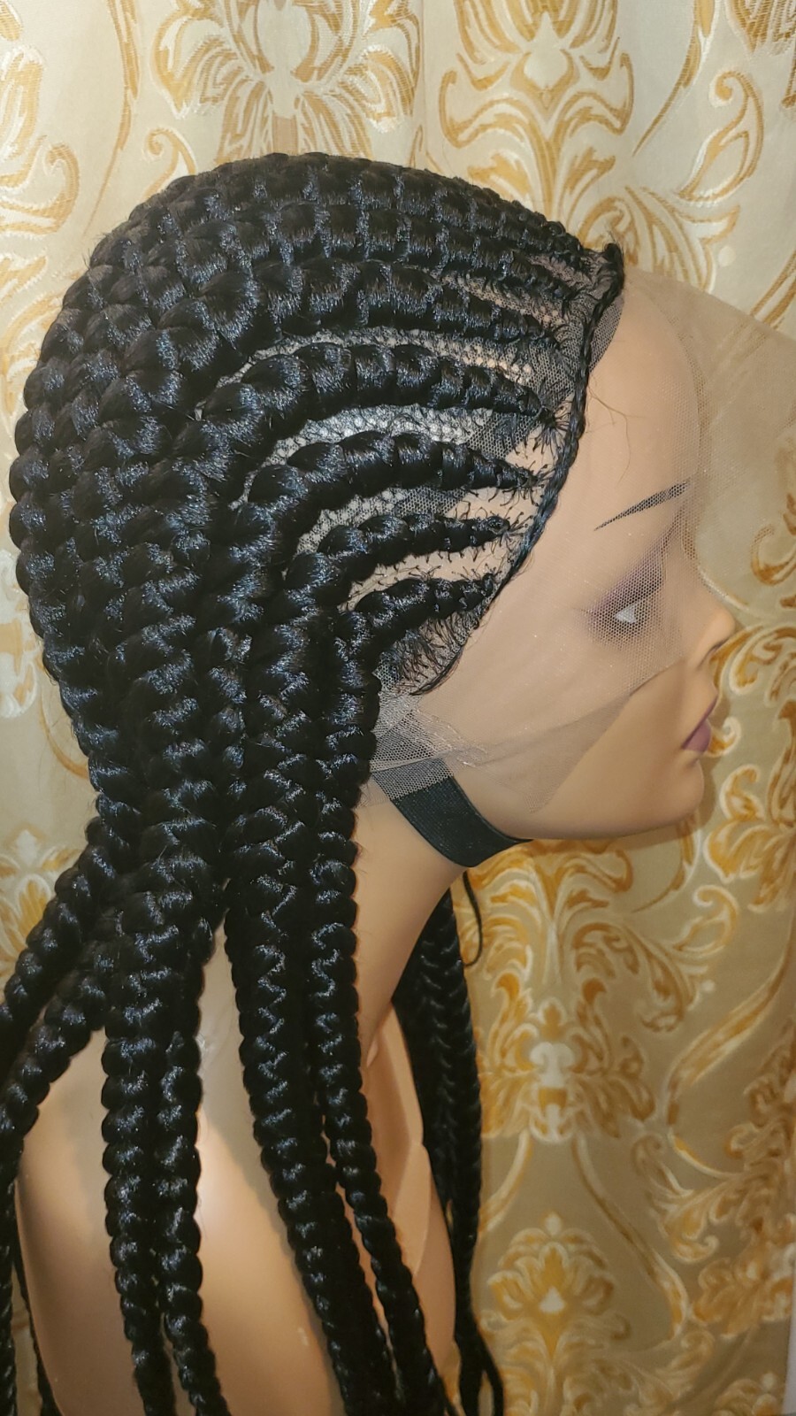 Braided Cornrow Wig. made On A Full Frontal Wig With Baby Hair