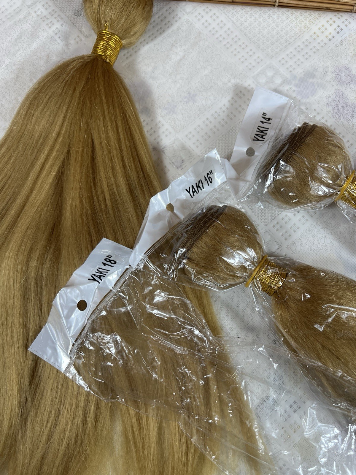 3 Bundles Mixed Blonde Brazilian Remy HumanHair ExtensionYAKY 14-16-18