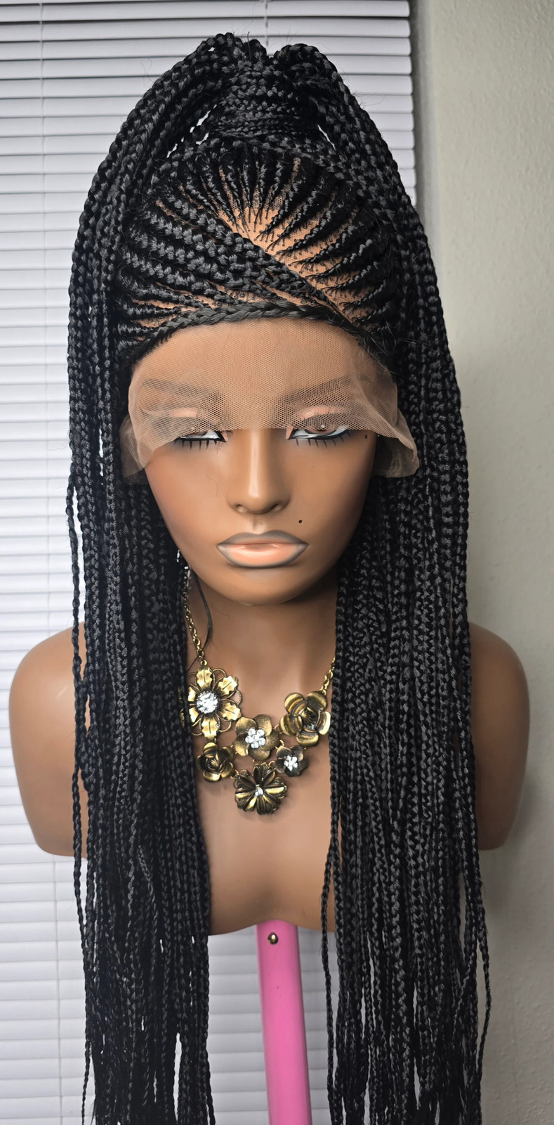 Black 36inches synthetic Braided wig Ponytail Style for Classic Ladies