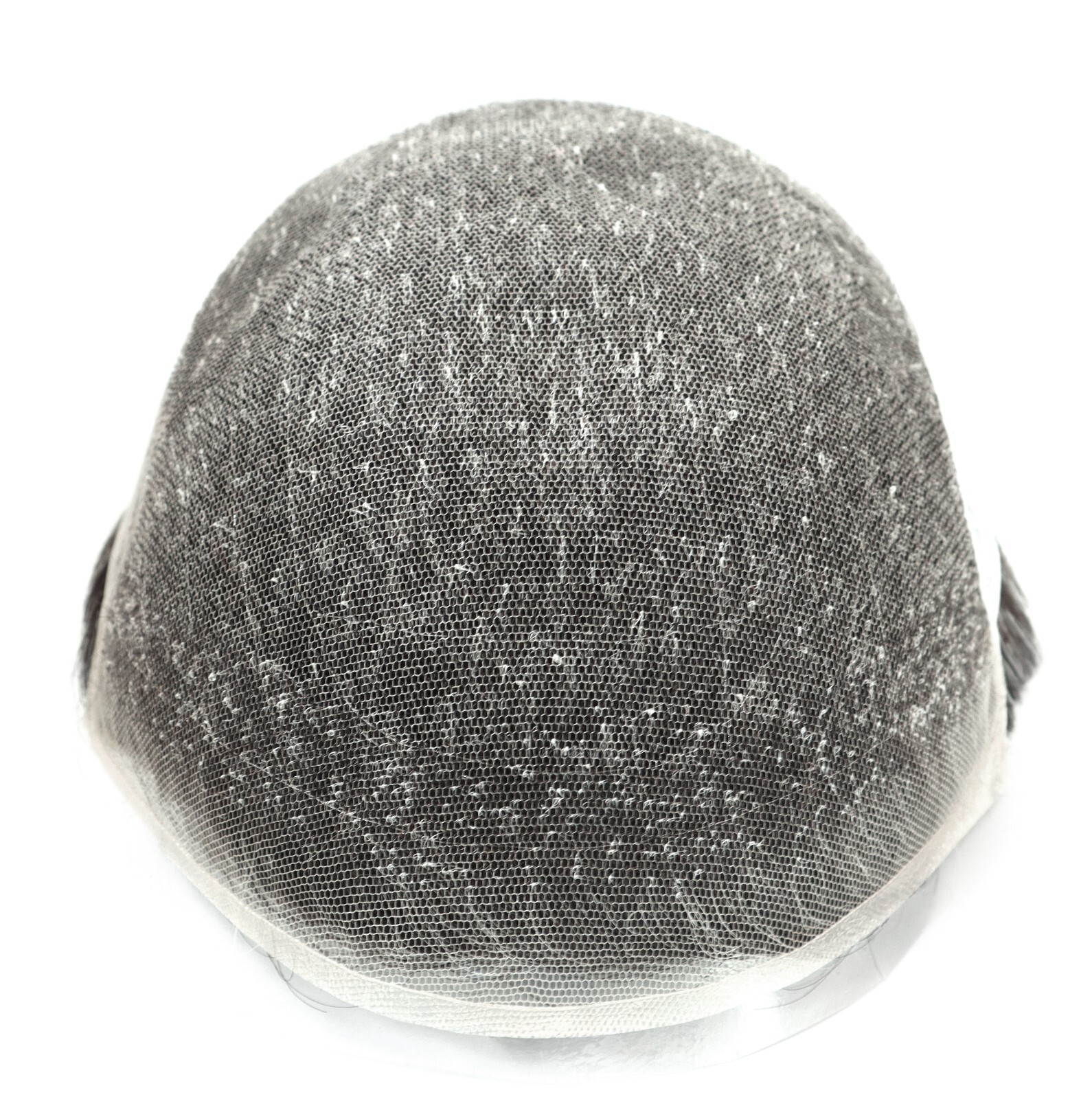 Mens Toupee Human Hair System French Lace Front Black Grey Hairpiece Q6 #1B50