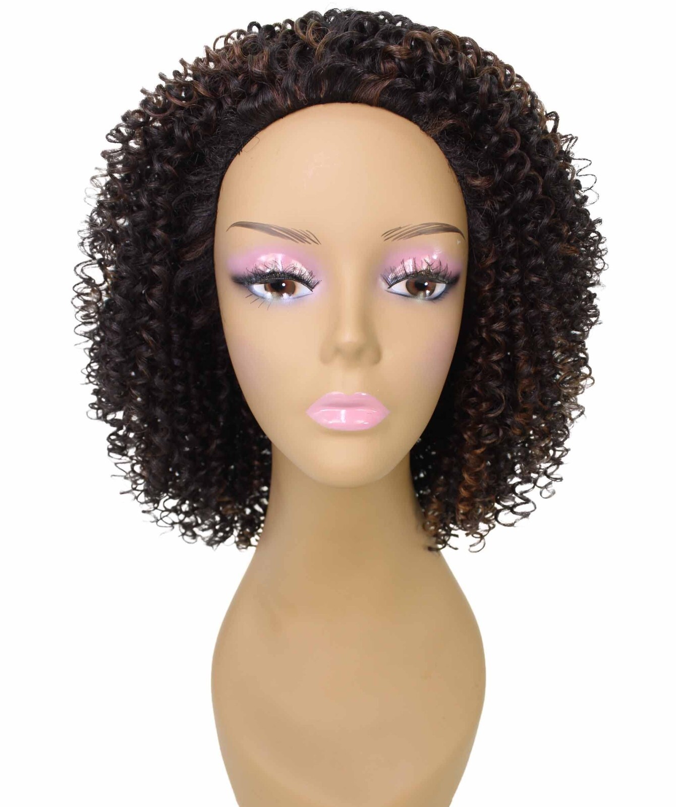 LUXLUXE Alexandra Curly Layered 14″ Long Half Wig Mix Human Hair,BH-0003