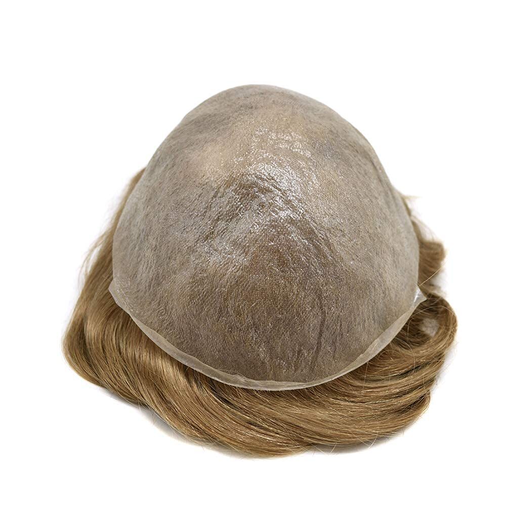 Ultra Thin Skin Mens Toupee Invisible Men Hair Replacement System Poly Hairpiec