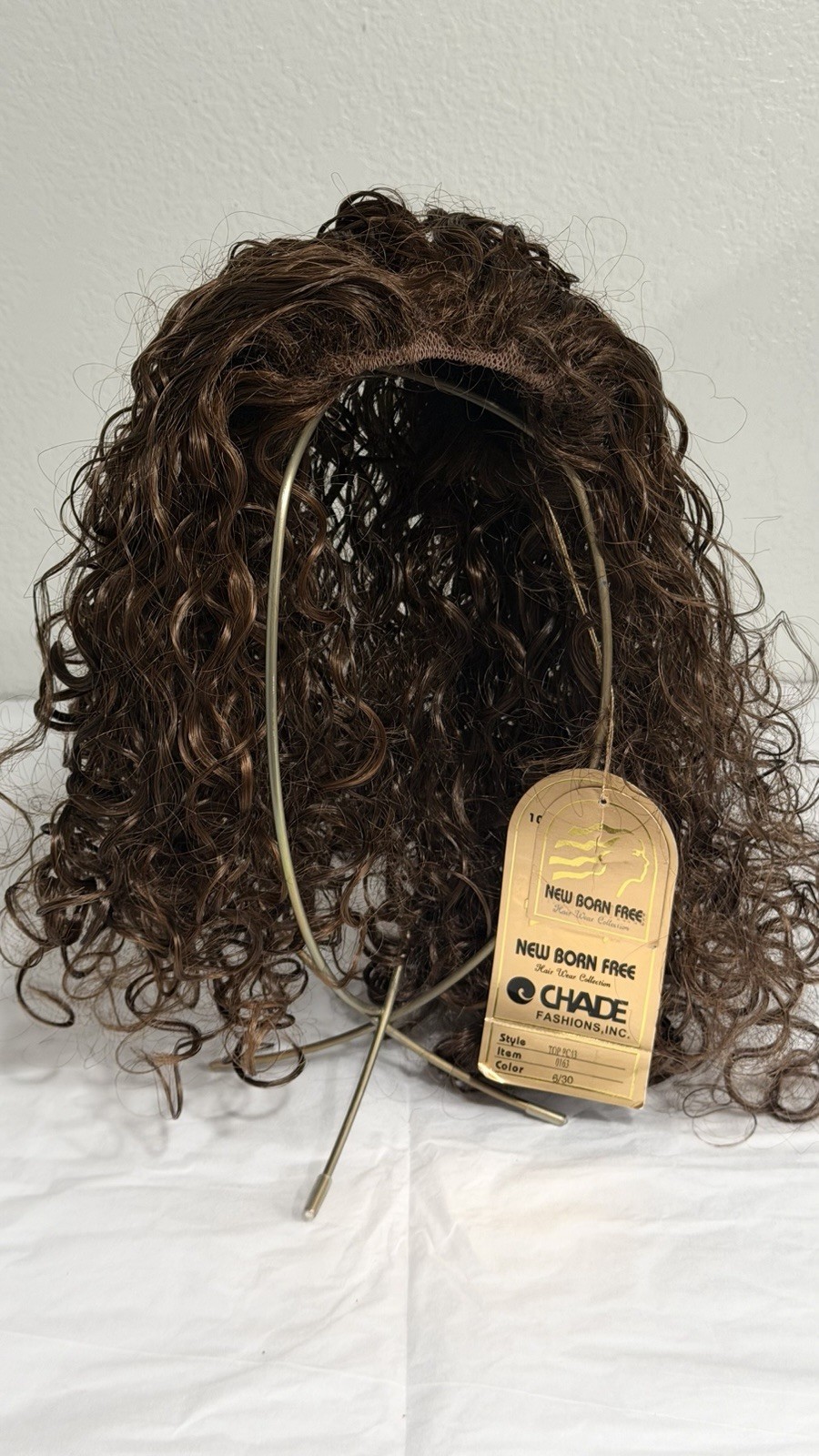 New Born Free Hair Topper Curly Brown 6/30 Synthetic Hair Piece PC13