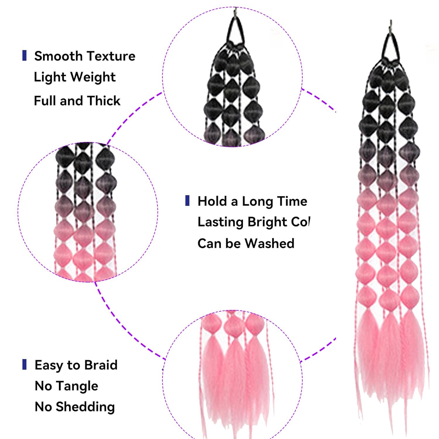 Bubble Ponytail Extensions 26 Inch Colored Hair Extensions With Hair Tie 1pcs…
